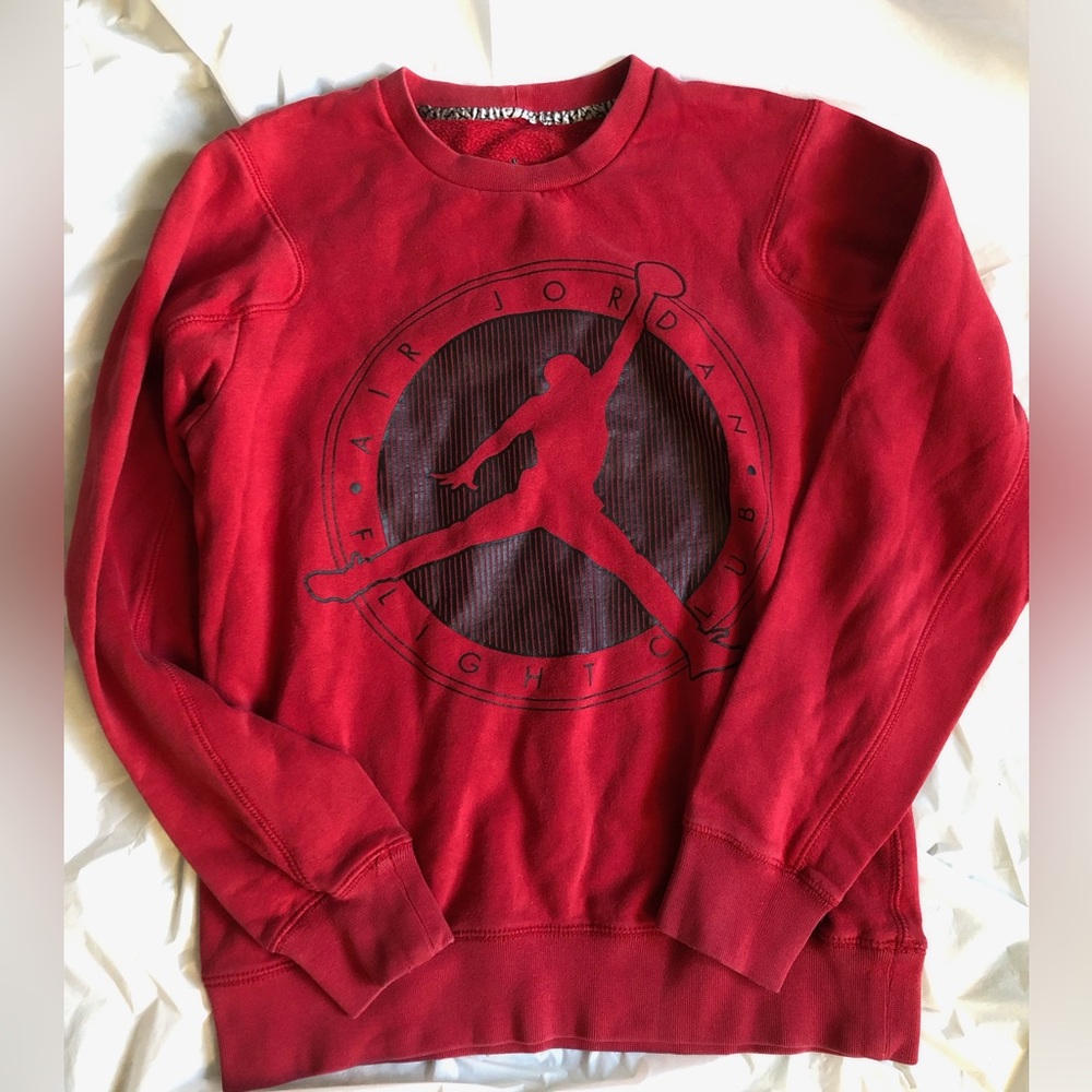 Nike Air Jordan Sweatshirt Mens Size M Red Flight Club Sweater